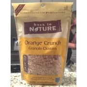 Orange crunch granola clusters by Back to Nature - Tier E kids snack