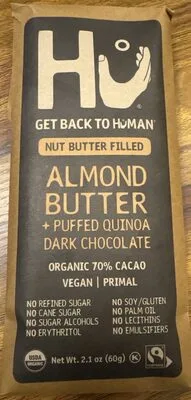 Almond Butter + Puffed Quinoa Dark Chocolate by Hu - Tier B kids snack