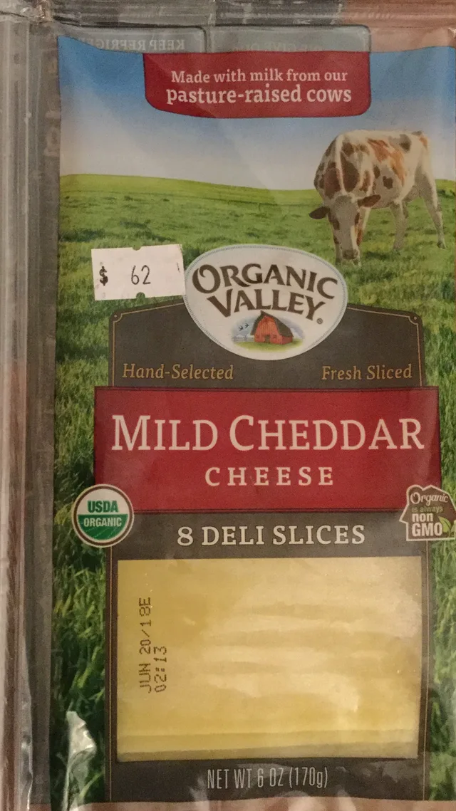 mild cheddar deli slices cheese by Organic Valley - Tier A kids snack