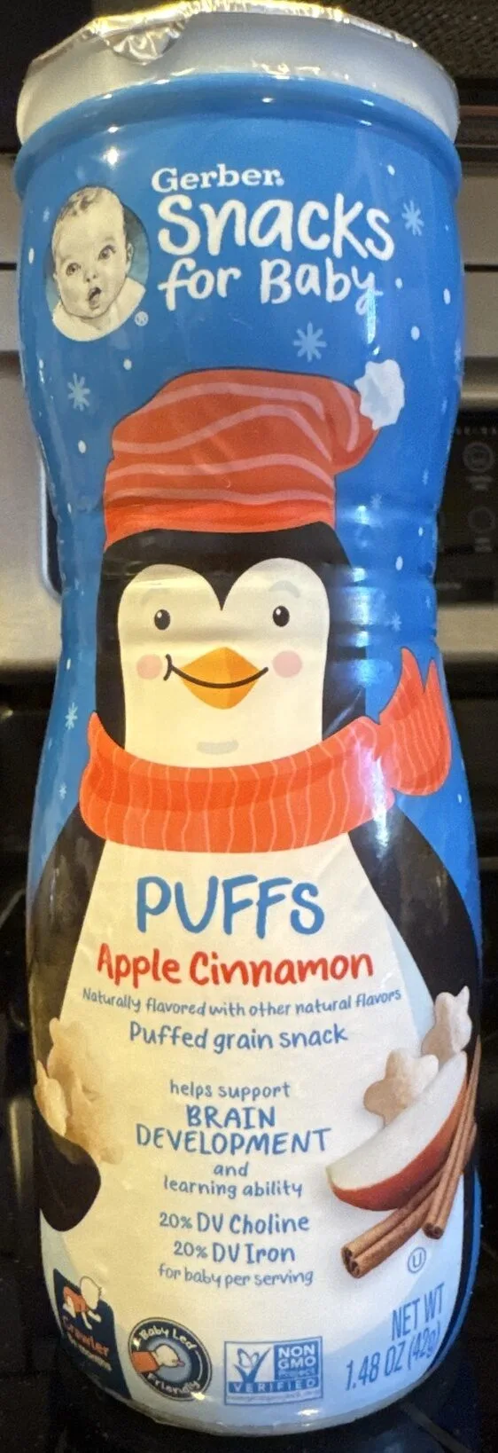 Puffs Apple Cinnamon (Crawler) by Gerber - Tier C kids snack