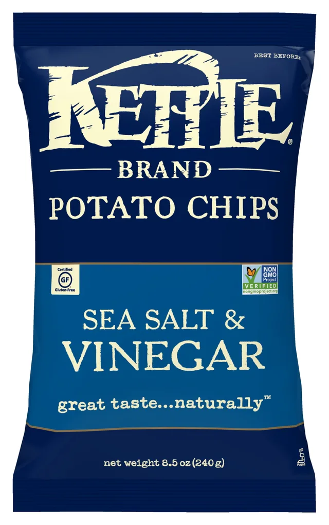 Potato Chips, Sea Salt & Vinegar Kettle Chips by Kettle Brand - Tier A kids snack