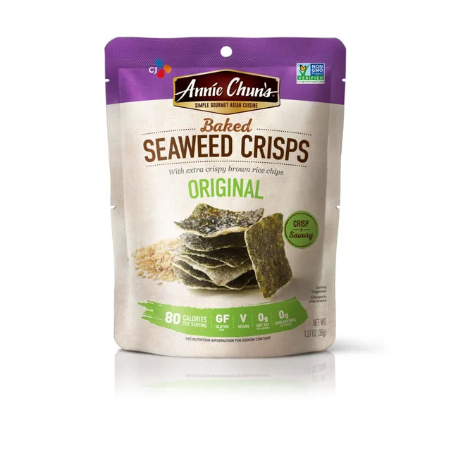Roasted seaweed crisps snacks by Annie Chun's - Tier A kids snack