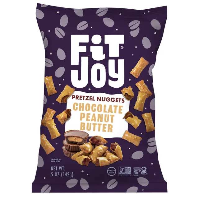 Chocolate Peanut Butter Filled Pretzel Nuggets by FitJoy - Tier C kids snack