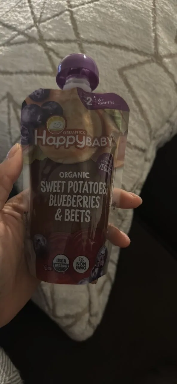 Organic Sweet Potatoes, Blueberries & Beets by Happy Baby - Tier B kids snack