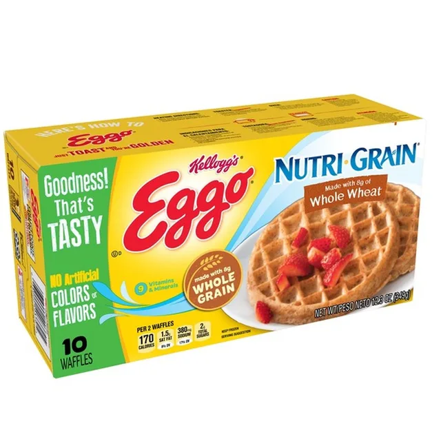 Kellogg's Eggo Nutri-Grain Waffles Eggo Wheat 1.23oz 144ct by Eggo - Tier C kids snack
