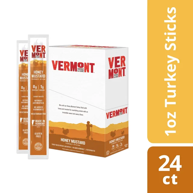 Vermont Smoke & Cure, Turkey Sticks, Honey Mustard by Vermont Smoke & Cure - Tier C kids snack