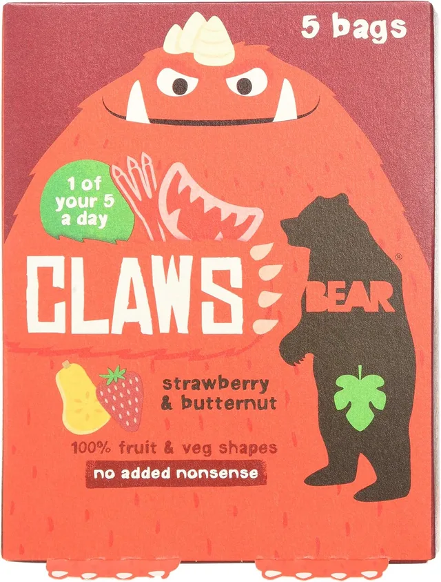 Claws Strawberry & Butternut Snack by Bear Naked - Tier A kids snack