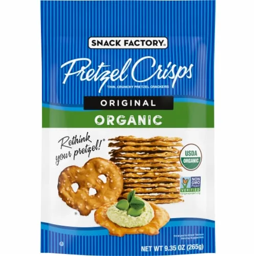 Pretzel Crisps Original Organic by Snack Factory - Tier C kids snack