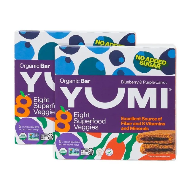 YUMI Organic Blueberry & Purple Carrot Baby Snack Bars by Yumi - Tier B kids snack