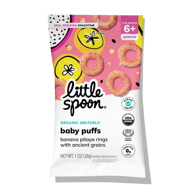 Little Spoon Organic Banana Pitaya Ring Baby Puffs – 1oz by Little Spoon - Tier A kids snack