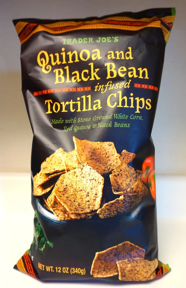 Quinoa and blck bean tortilla chips by Trader Joe's - Tier A kids snack