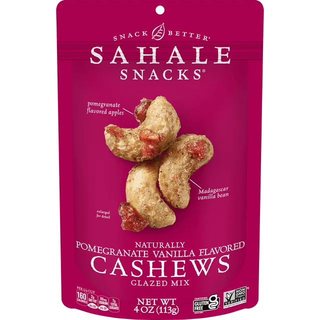 Pomegranate Vanilla Cashews Glazed Mix Nut Blend by Sahale Snacks - Tier D kids snack