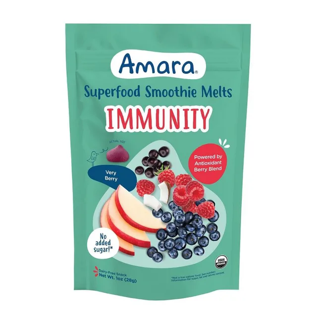 Amara Organic Very Berry Immunity Blend Superfood Smoothie Melts by Amara - Tier B kids snack