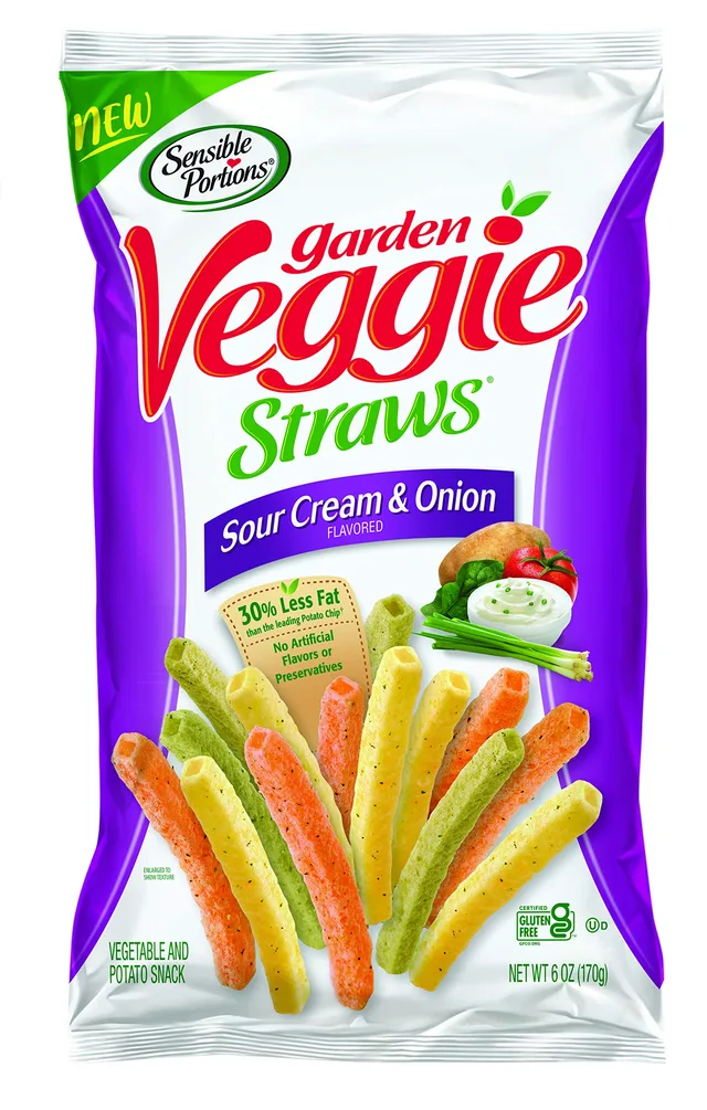 Garden Veggie Straws Sour Cream And Onion by Sensible Portions - Tier C kids snack