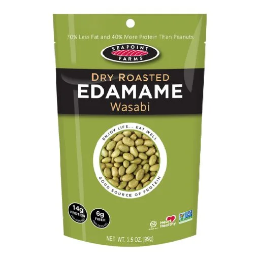 Dry Roasted Edamame Unsalted by Seapoint Farms - Tier B kids snack