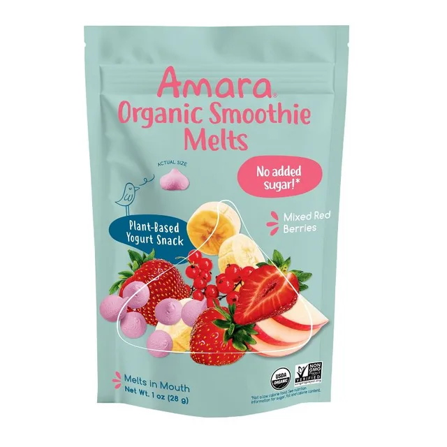 Amara Organic Smoothie Melts Mixed Red Berries Plant Based Yogurt Baby Snack by Amara - Tier B kids snack