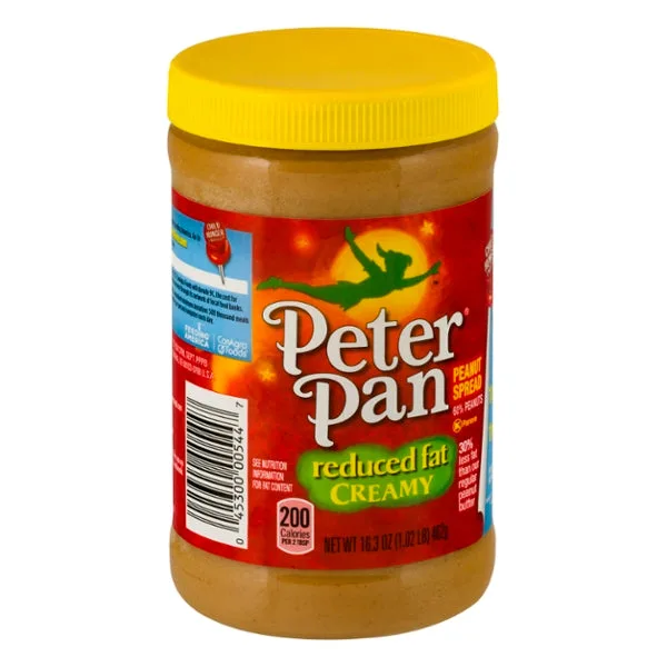 Reduced Fat Creamy Peanut Butter by Peter Pan - Tier C kids snack