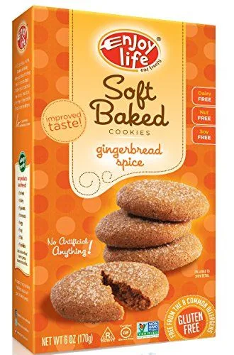 Gingerbread spice soft baked cookies by Enjoy Life - Tier E kids snack