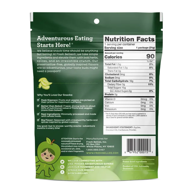 Keep Calm & Cardamom Snack (Apple Cardamom) by Fresh Bellies - Tier B kids snack