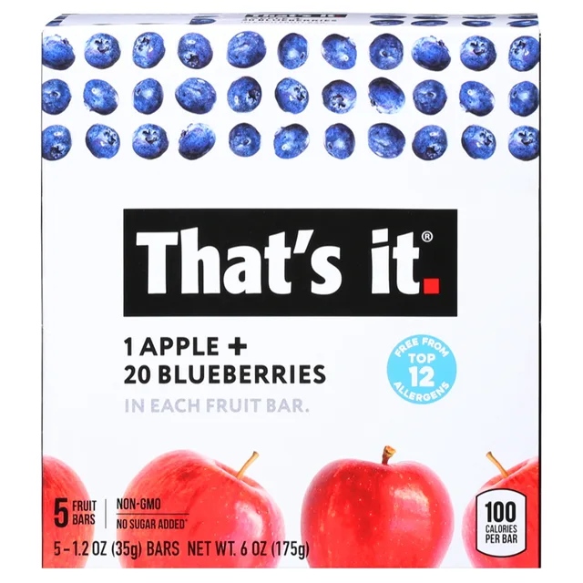 Apple + Blueberry Fruit Bar by That's It - Tier B kids snack