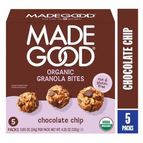 Organic Granola Bites chocolate chip by MadeGood - Tier D kids snack