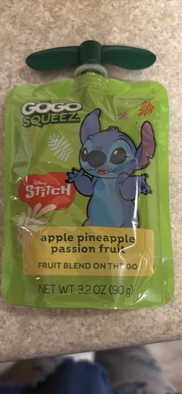 apple pineapple passion fruit fruit blend on the go by GoGo squeeZ - Tier B kids snack