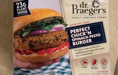 Perfect Chick'n Spinach Pesto Burger by Dr. Praeger's - Tier C kids snack