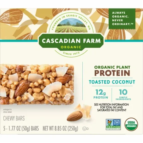 Cascadian Farm Organic Toasted Coconut Chewy Protein Bar by Cascadian Farm - Tier E kids snack