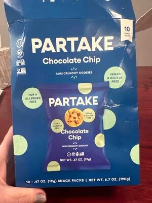 Chocolate Chip Mini Crunchy Cookies by Partake - Tier C kids snack