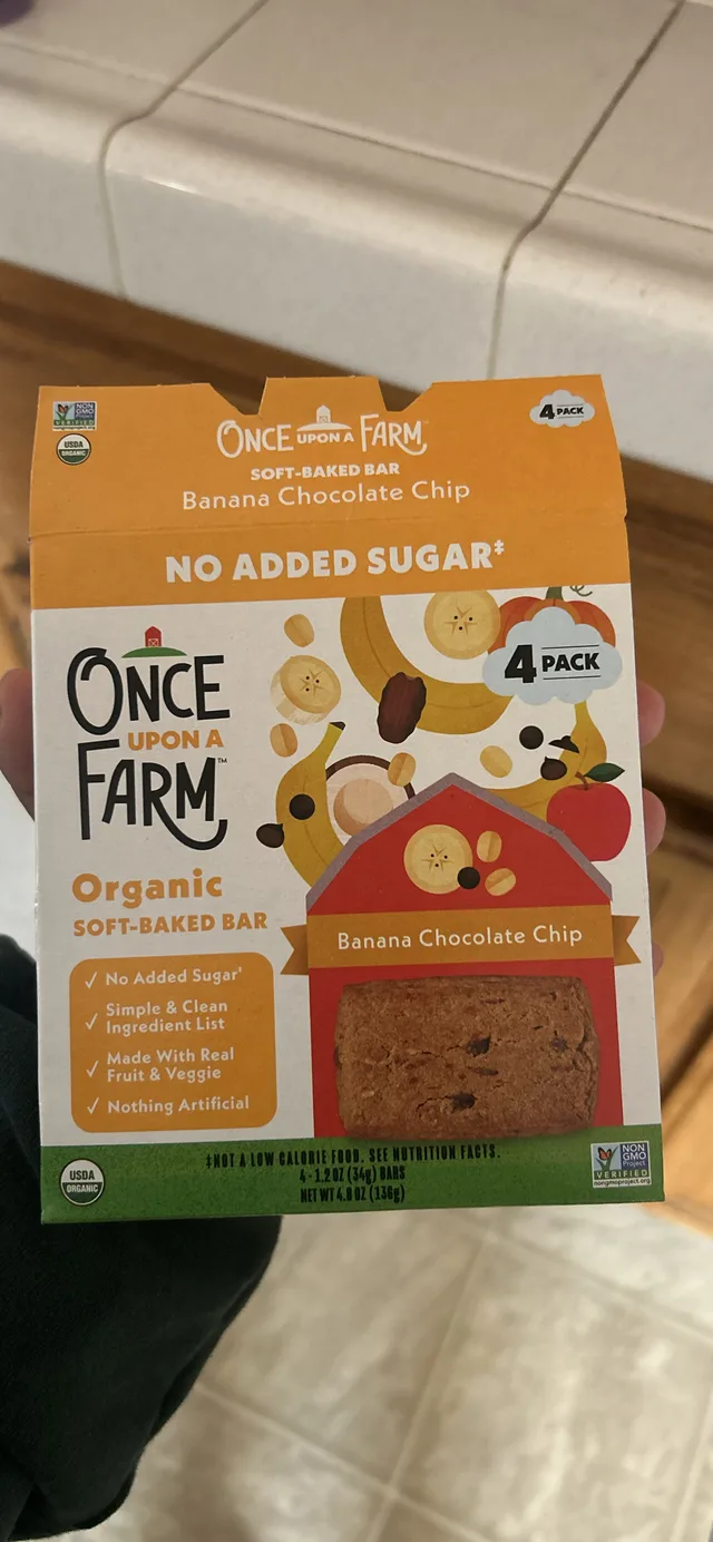 Banana Chocolate Chip Soft Baked Bar by Once Upon a Farm - Tier B kids snack