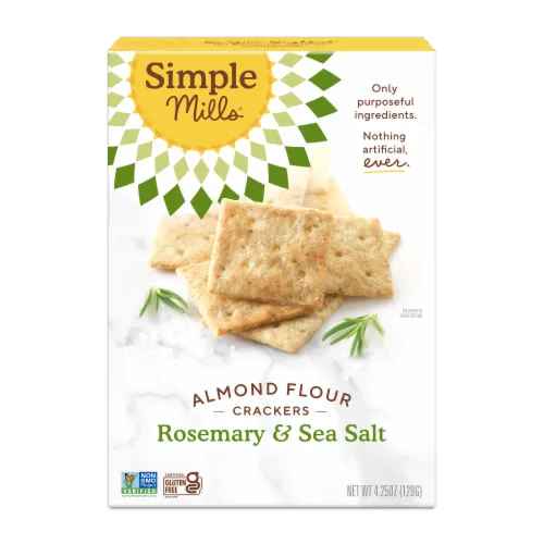 Rosemary & Sea Salt Almond Flour Crackers by Simple Mills - Tier A kids snack
