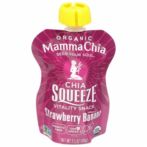 Chia Squeeze Vitality Snack — Strawberry Banana by Mama Chia - Tier B kids snack