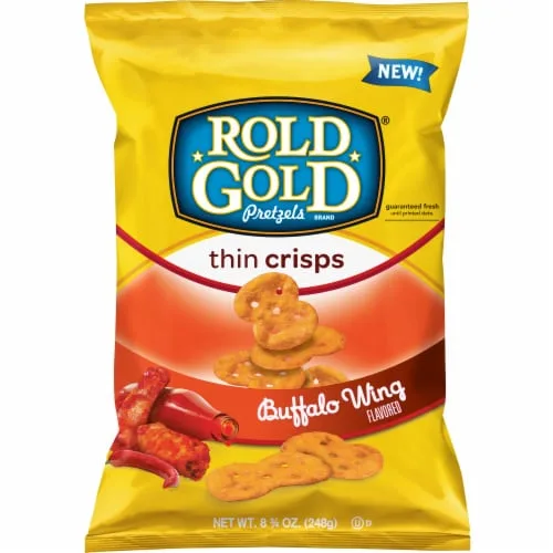 Buffalo Wing Thin Crisps Pretzels, Buffalo Wing by Rold Gold - Tier B kids snack