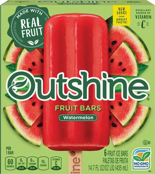 Watermelon Fruit Ice Bars by Outshine - Tier E kids snack