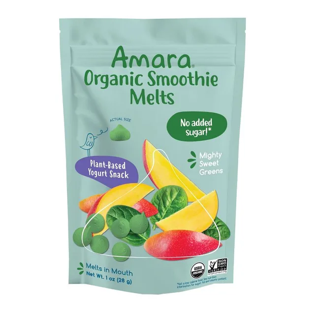 Amara Organic Smoothie Melts Mighty Sweet Greens Non-Dairy Yogurt Baby Snack by Amara - Tier B kids snack