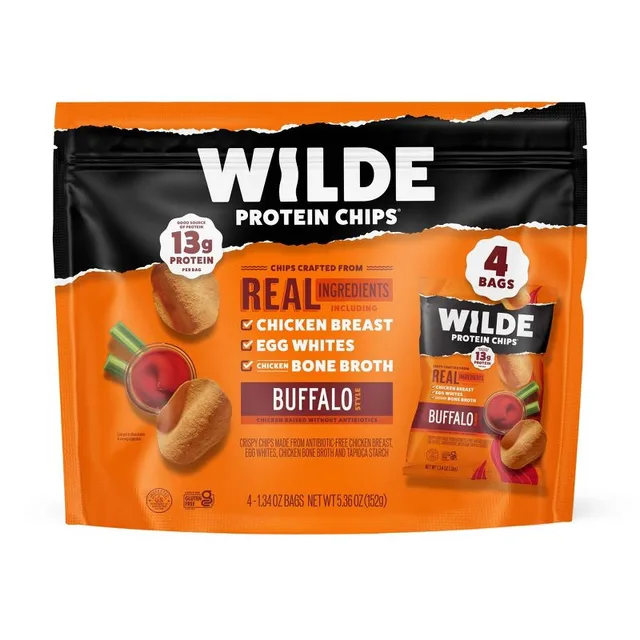 WILDE 13g Protein Chips - Buffalo by Wilde Brands - Tier C kids snack