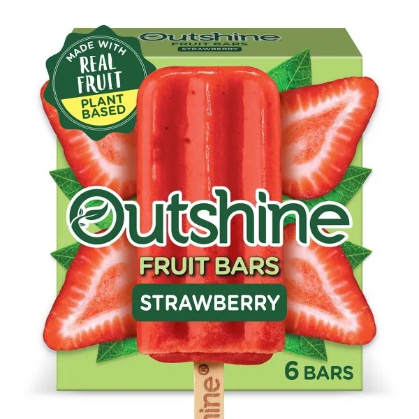Strawberry fruit ice bars, strawberry by Outshine - Tier E kids snack
