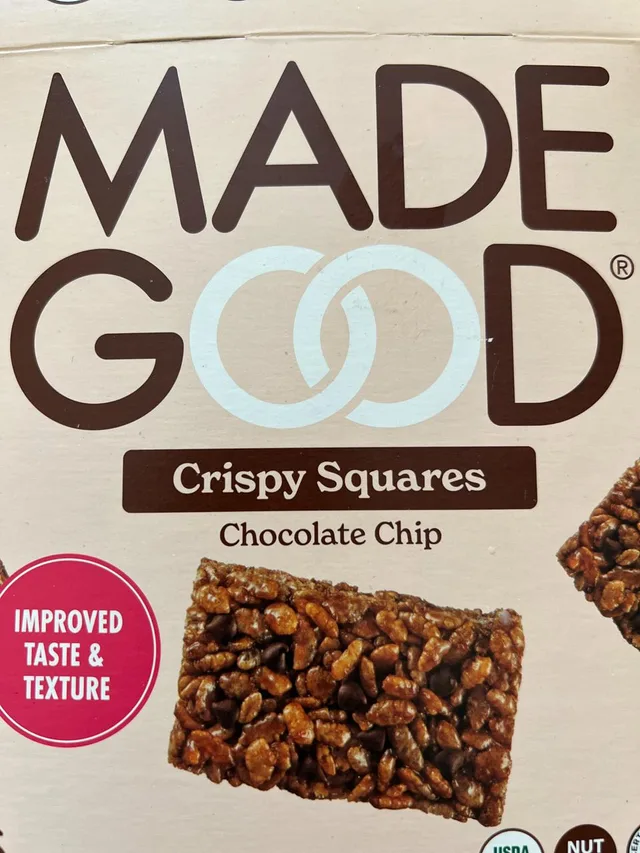 Crispy Squares Rice Chocolate by MadeGood - Tier E kids snack