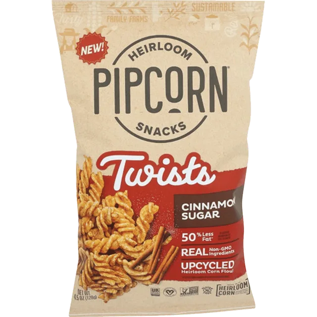 Cinnamon Sugar Twists by Pipcorn - Tier C kids snack