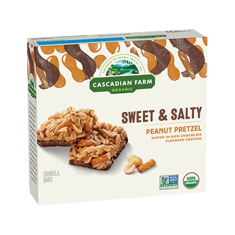 Organic Sweet & Salty Peanut Pretzel Chewy Granola Bars by Cascadian Farm - Tier E kids snack