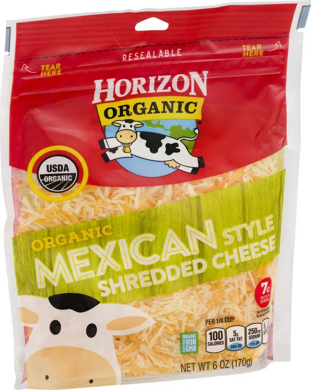 Mexican shredded cheese by Horizon Organic - Tier A kids snack