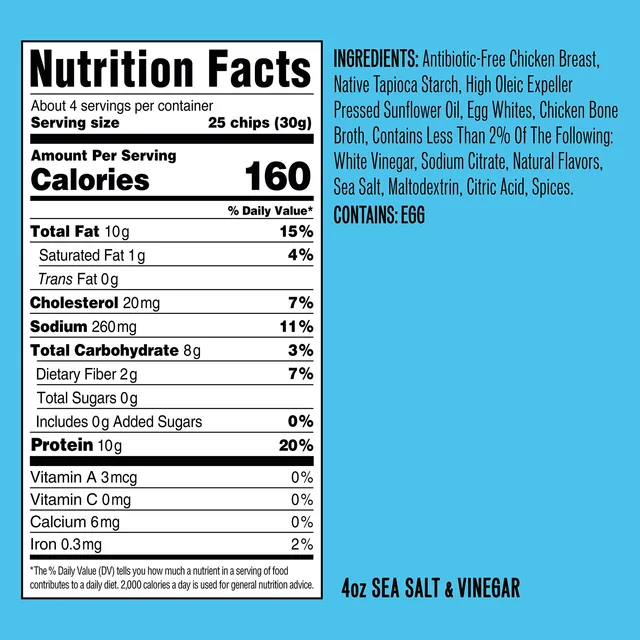 Wilde Protein Chips - Sea Salt & Vinegar by Wilde Brands - Tier A kids snack