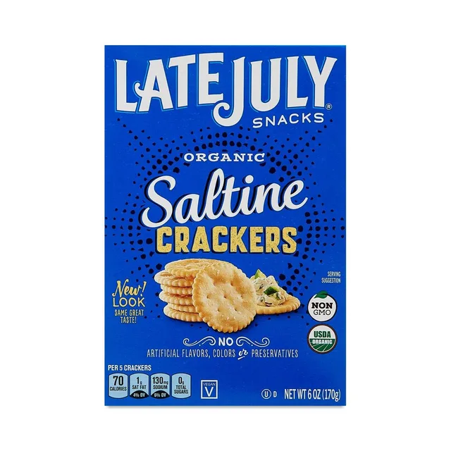 Organic classic saltine crackers by Late July - Tier A kids snack