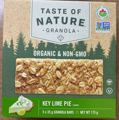 Organic Key Lime Pie Bars by Taste Of Nature Granola - Tier C kids snack