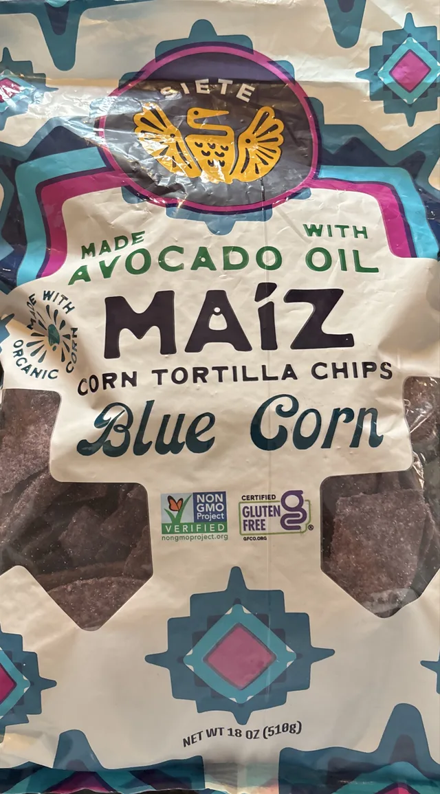 Corn Tortilla Chips Blue Corn by Siete - Tier A kids snack