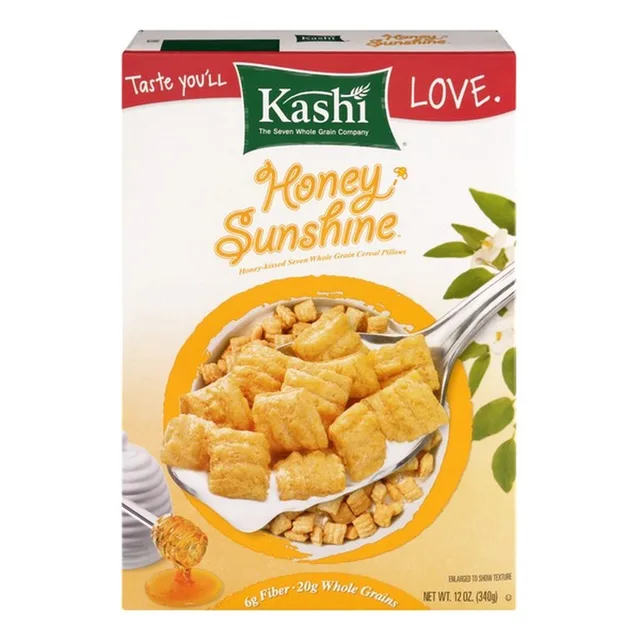 Kashi, Honey-Kissed Seven Whole Grain Cereal Squares, Honey Sunshine by Kashi - Tier E kids snack