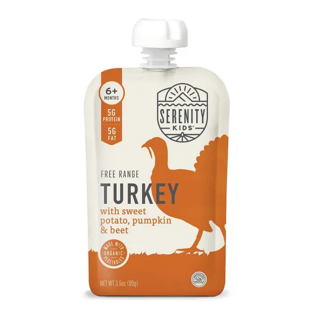 Serenity Kids Free Range Turkey with Organic Sweet Potato, Pumpkin & Beet Baby Food Pouch by Serenity Kids - Tier B kids snack