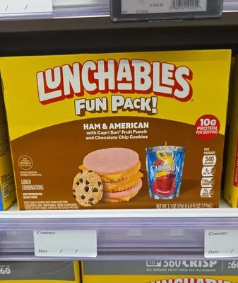 Lunchables Ham & American with Capri Sun Fruit Punch and Chocolate Chip Cookies by Lunchables - Tier E kids snack