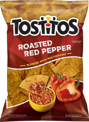 Roasted Red Pepper Flavored Tortilla Chips, Roasted Red Pepper by Tostitos - Tier B kids snack