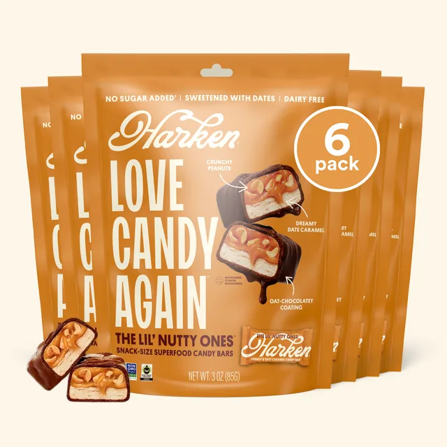 Harken The Lil' Nutty Ones - Peanut & Date Caramel Mini Candy Bars by Harken Sweets - Tier B kids snack